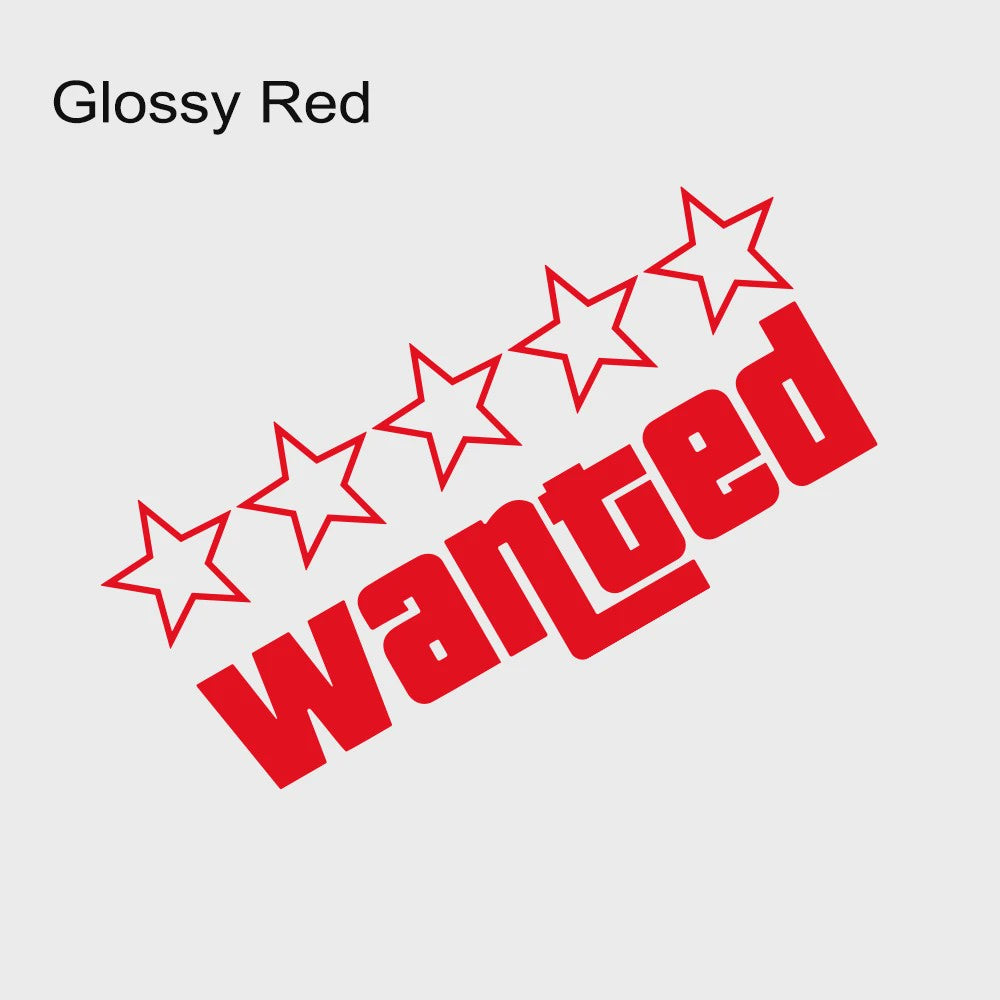 Wanted Vinyl Sticker Set - GTA Stijl Decals voor Auto, Motor & Laptop