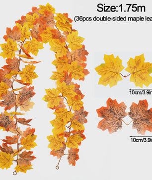 Herfst Slinger met Maple Bladeren - Kunstblad Slinger voor Thanksgiving, Halloween & Feestdecoratie