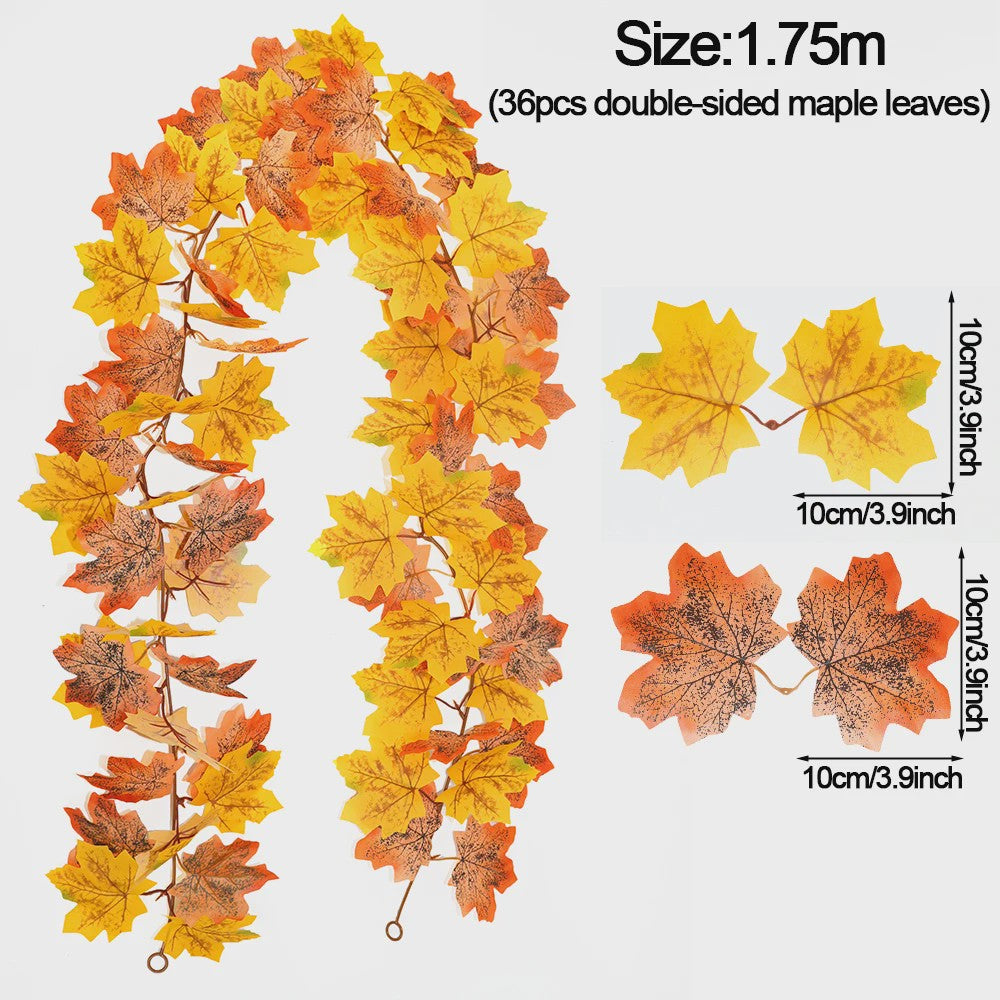 Herfst Slinger met Maple Bladeren - Kunstblad Slinger voor Thanksgiving, Halloween & Feestdecoratie
