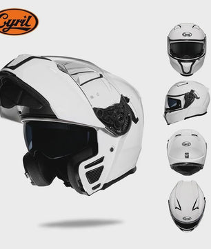 Cyril Motorcross Flip-Up Helm - Volledig Gelaatsmasker met Breed Helder Vizier & DOT Keurmerk