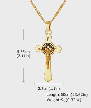 Heren RVS Kruis Ketting met Jezus Hanger - Religieuze Christelijke Sieraden