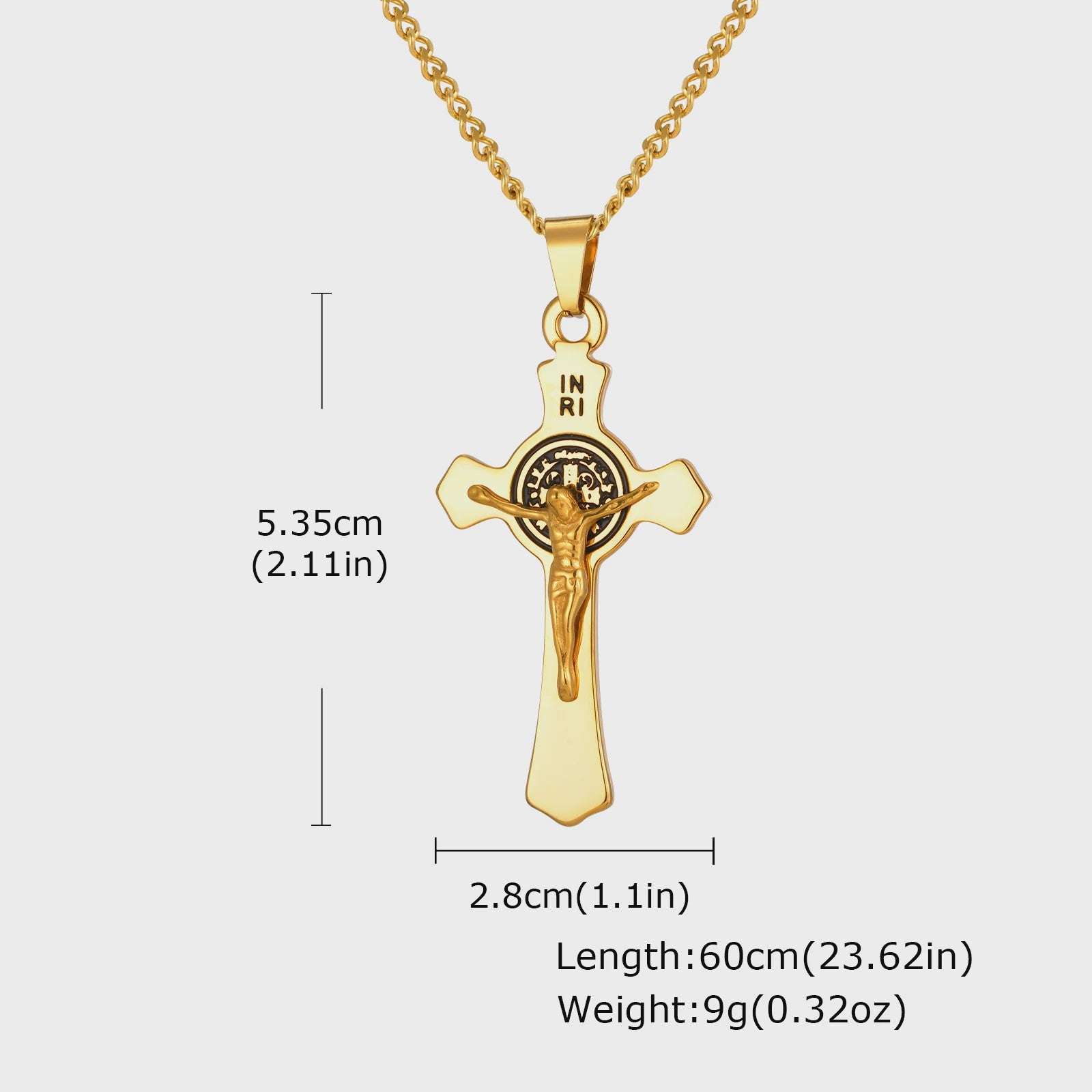 Heren RVS Kruis Ketting met Jezus Hanger - Religieuze Christelijke Sieraden