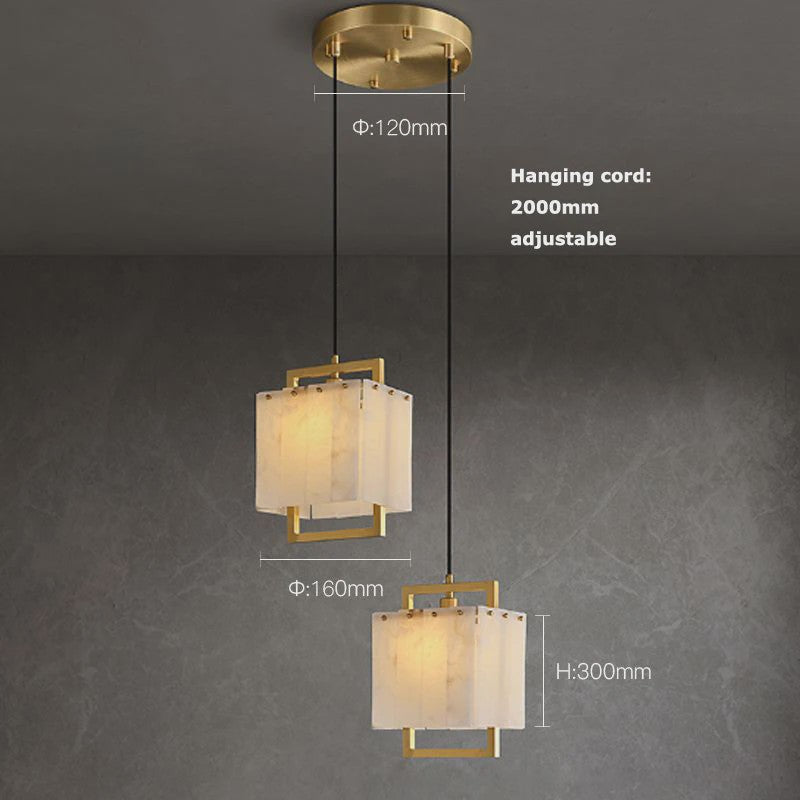 Luxe Marmer LED Kroonluchter Goud/Chroom - Dimbaar