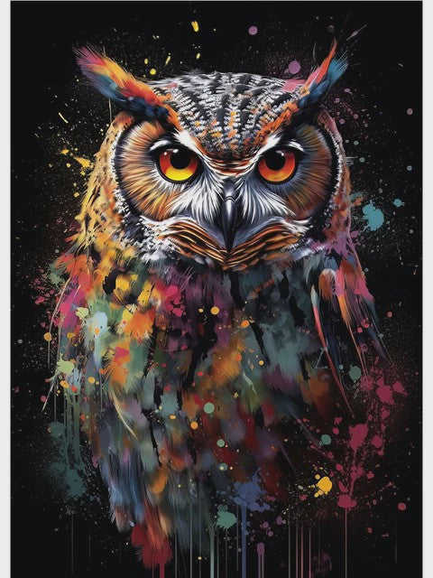 Abstracte Dieren Canvas Poster: Leeuw, Tijger, Aap, Uil - Muurdecoratie Woonkamer