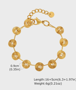 Gouden Roestvrij Staal Chunky Schakelarmband voor Dames - Waterdicht & Verstelbaar
