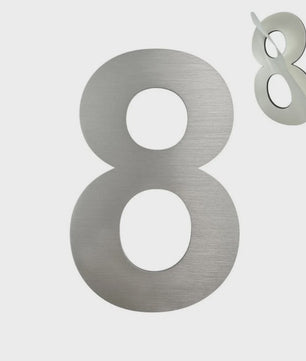 RVS Huisnummer 76mm of 152mm - Modern Zilverkleurig Adresbord