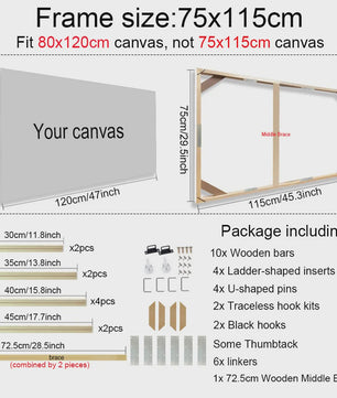 Houten Canvas Frame Sets - Diverse Maten voor Kunst, Foto's & Diamond Painting