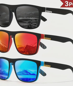 4x Klassieke Gepolariseerde Sport Zonnebril Heren Dames - Lichtgewicht PC Frame UV400