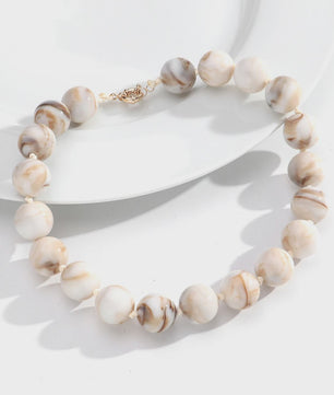Trendy Multicolor Statement Ketting met Grote Ronde Kralen - Handgemaakt
