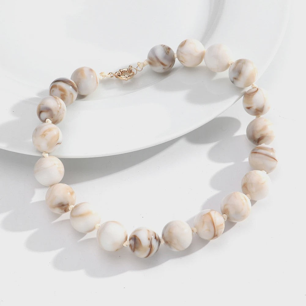 Trendy Multicolor Statement Ketting met Grote Ronde Kralen - Handgemaakt