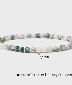 Natuursteen Armband met Kwarts, Kattenoog, Jades & Aquamarijn Kralen - Stretch Bangle voor Dames & Heren