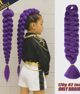 82 Inch Kanekalon Jumbo Braiding Hair - 165g Pre-Stretched Synthetisch Vlecht Haar voor Crocheten