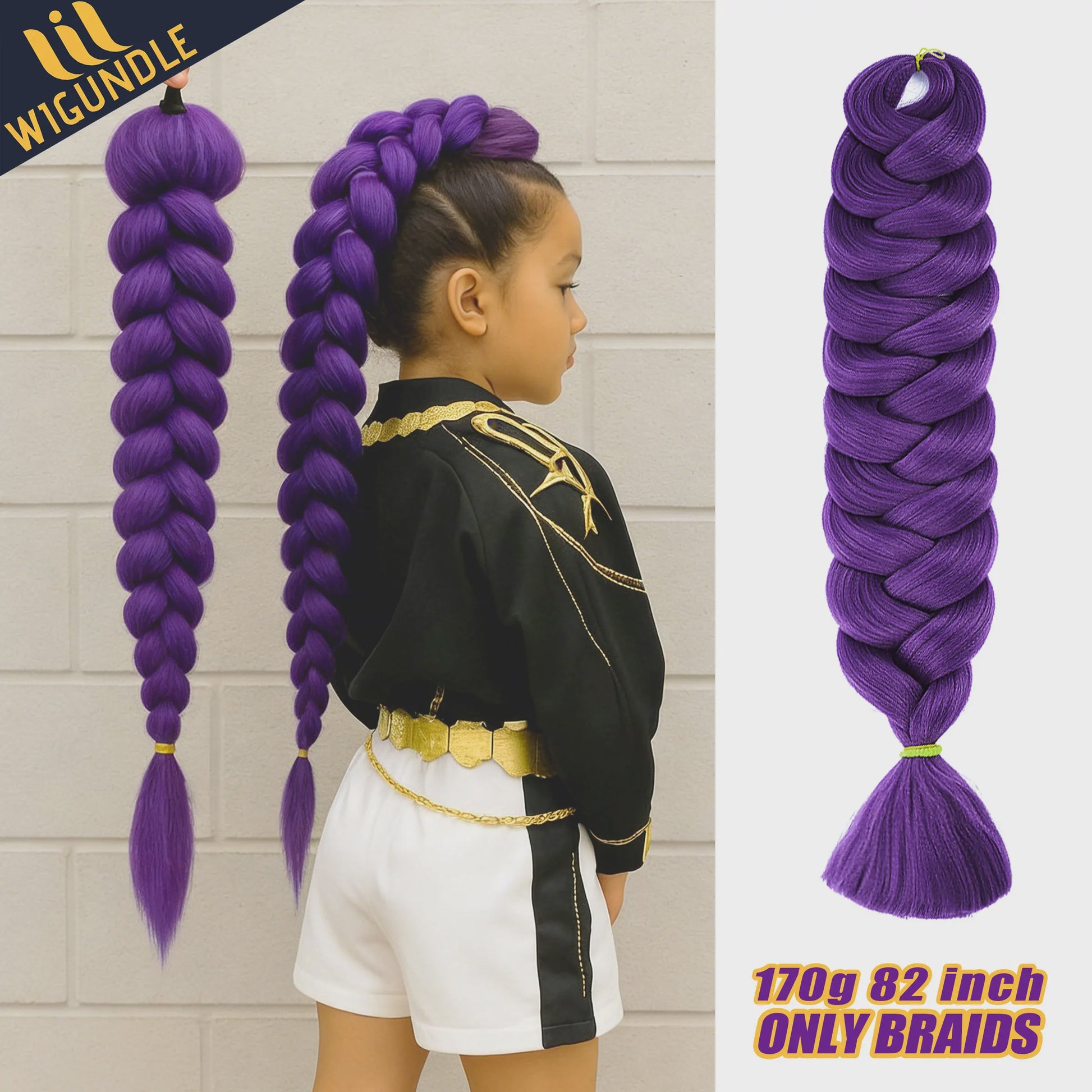 82 Inch Kanekalon Jumbo Braiding Hair - 165g Pre-Stretched Synthetisch Vlecht Haar voor Crocheten