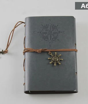 Retro Reisdagboek Leer Zacht Kaft 13x9cm met Vervangbaar Kraft Papier