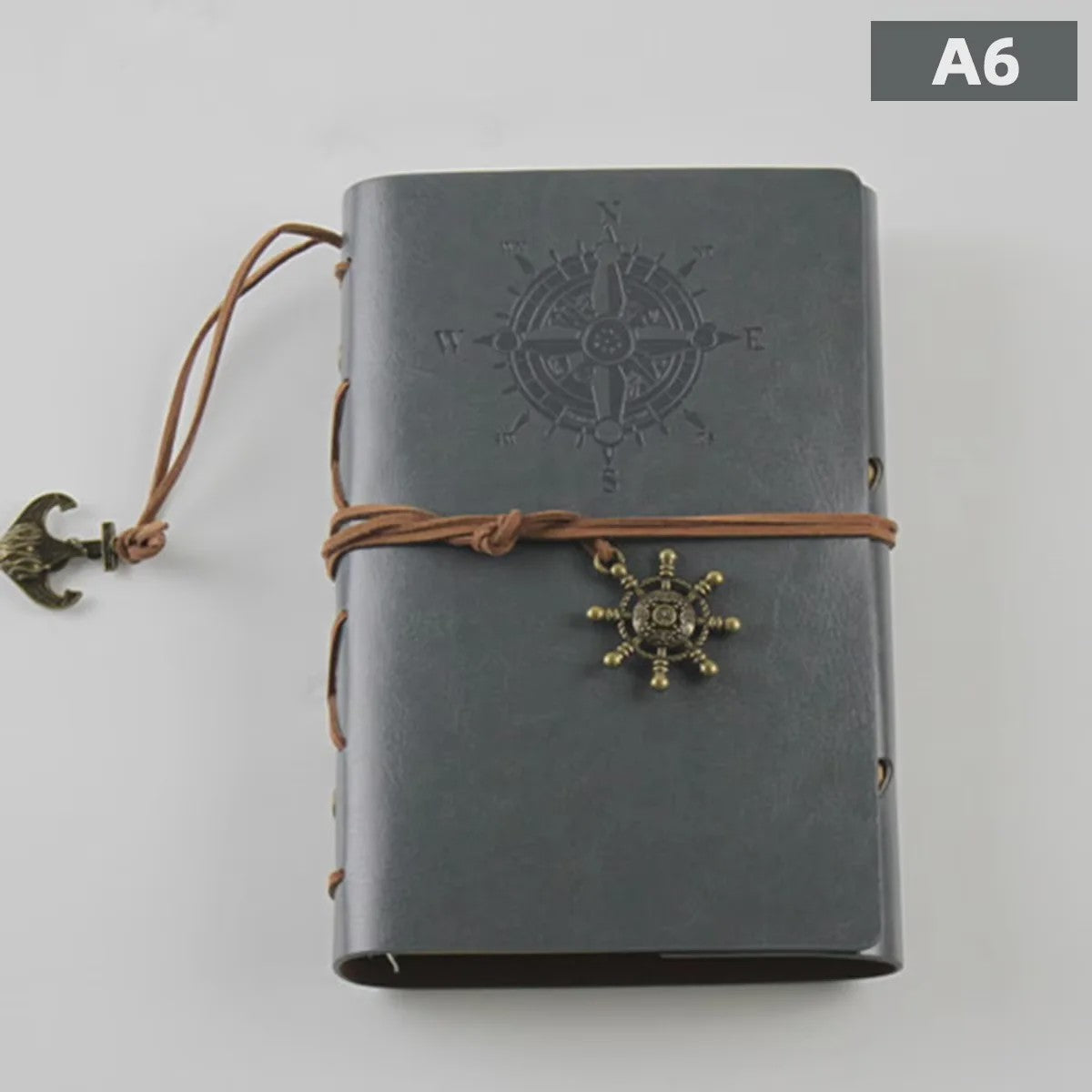 Retro Reisdagboek Leer Zacht Kaft 13x9cm met Vervangbaar Kraft Papier