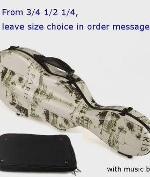 Carbon Fiber Vioolkoffer met Afneembare Tas - Dubbele Draagband & Slot