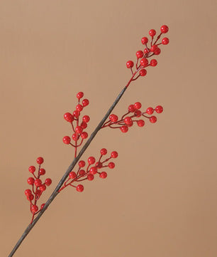 Decoratieve Takken met Rode Bessen en Gouden Bladeren - Chinees Nieuwjaar & Lente Decoratie