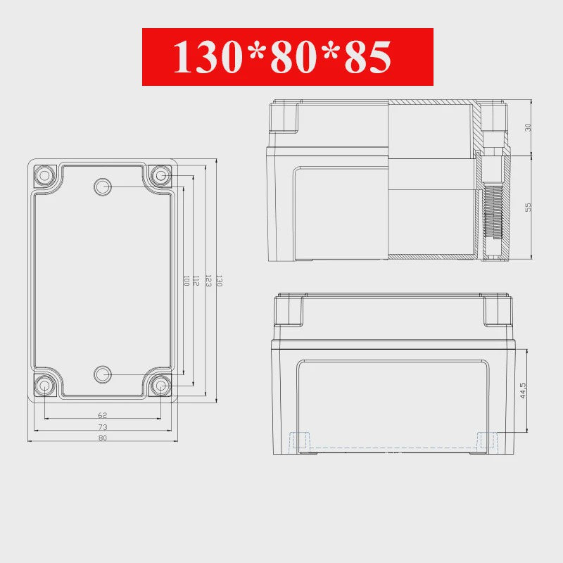 Waterproof Plastic Enclosure Box Electronic Electrical Project Box ABS Outdoor Junction Box Housing IP67 Project Instrument Case