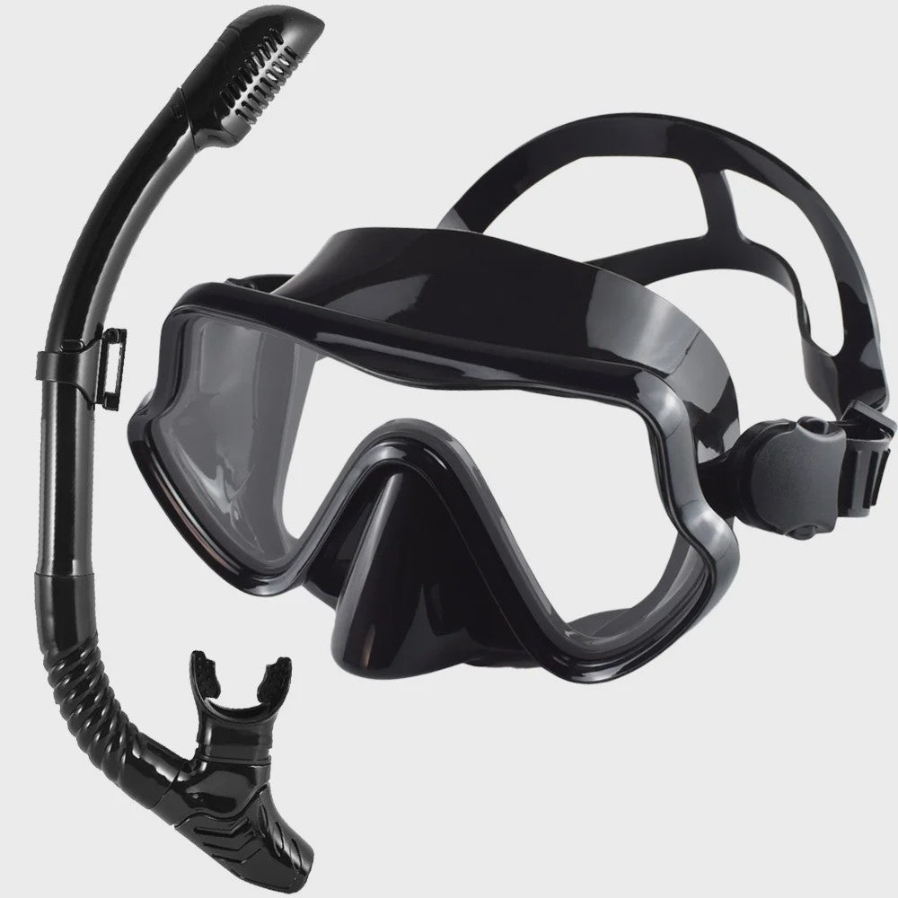 Professionele Duikbril en Snorkel Set voor Volwassenen - Panoramisch Zicht & Duurzaam Gehard Glas
