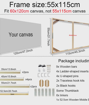 Moderne Houten Canvas Frame - 24 Maten voor Foto, Olieverf & Diamond Painting