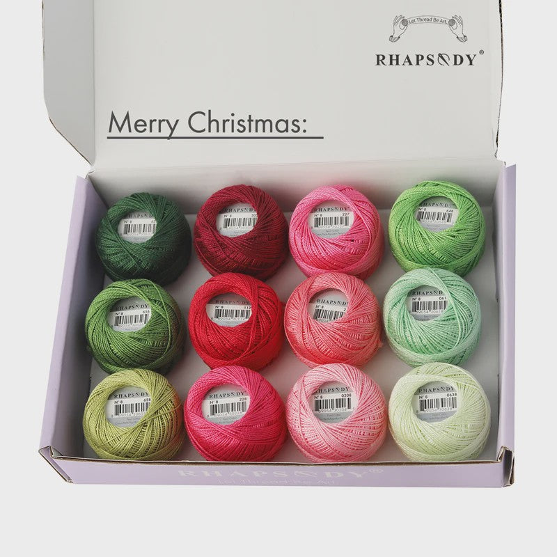 Rhapsody Pearl Cotton Garen Set - Maat 8 - 12 Bollen voor Haken, Borduren & Knutselen