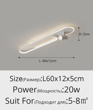 Moderne LED Plafondlamp met Spotlight - Zwart, Wit of Goud - Sfeervolle Verlichting voor Slaapkamer & Studiekamer