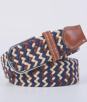 Unisex Gevlochten Elastische Riem met Pin Gesp - 107-130cm