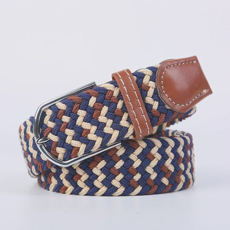 Unisex Gevlochten Elastische Riem met Pin Gesp - 107-130cm