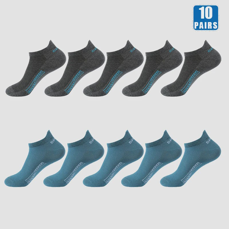 5/10 Paar Katoenen Sneakersokken Heren & Dames - Ademend Mesh & Comfortabel