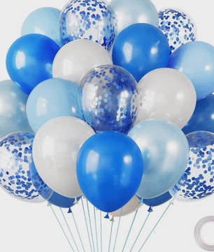 30 Stuks Chrome Latex Ballonnen Mix: Wit, Roze & Blauw - Feestdecoratie
