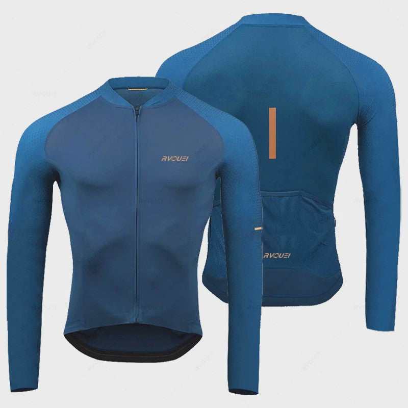 Heren Fietsset Lange Mouw Jersey met Bib Pants - Ademend en Comfortabel