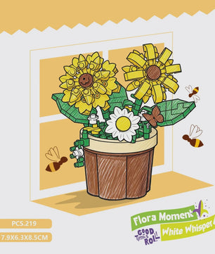 Bouwstenen Bloemen in Pot - Creatieve Mini Bloemenboeketten Bouwpakketten