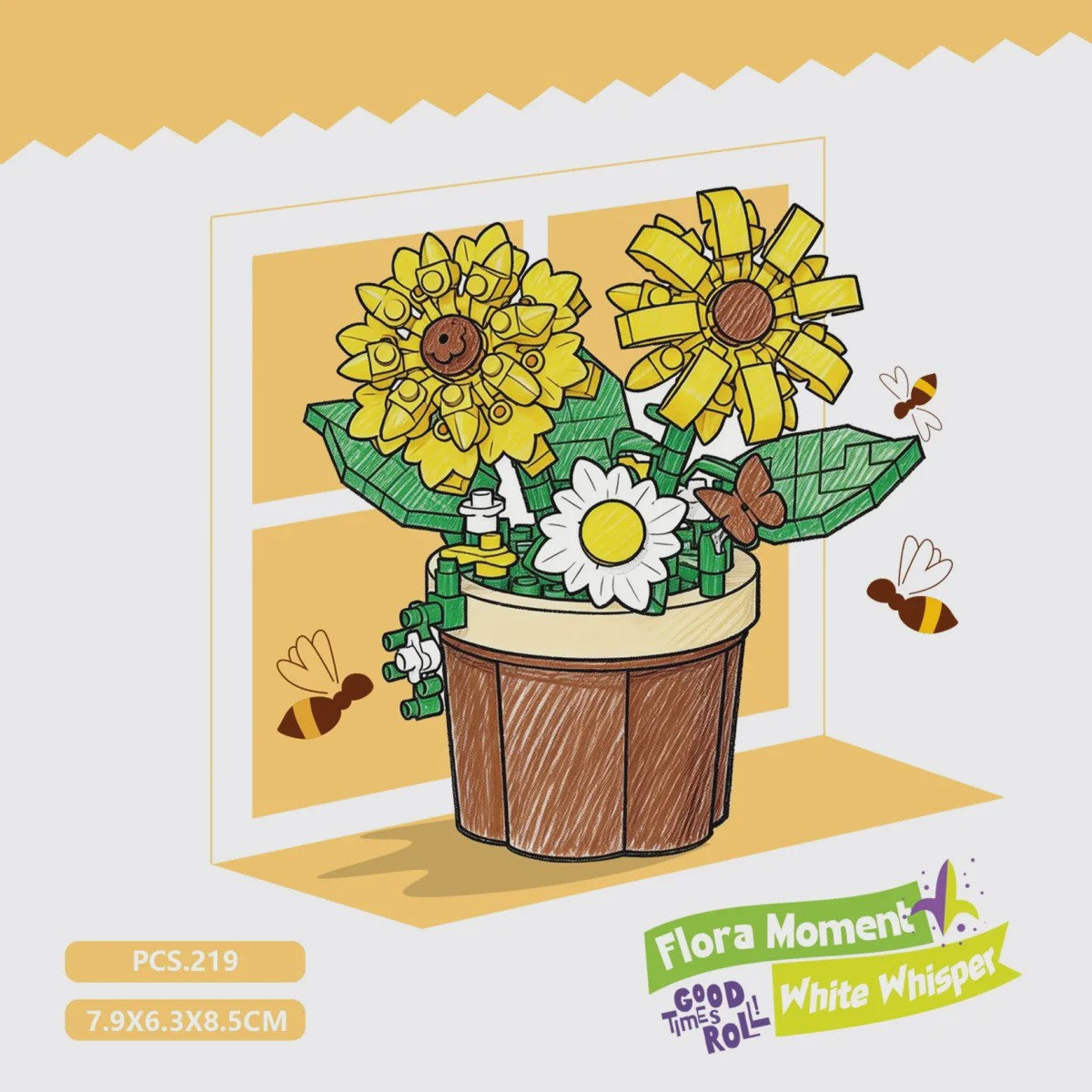 Bouwstenen Bloemen in Pot - Creatieve Mini Bloemenboeketten Bouwpakketten