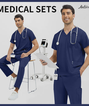 Niaahinn Heren Scrubs Set - Medische Werkkleding voor Ziekenhuis & Zorgprofessionals
