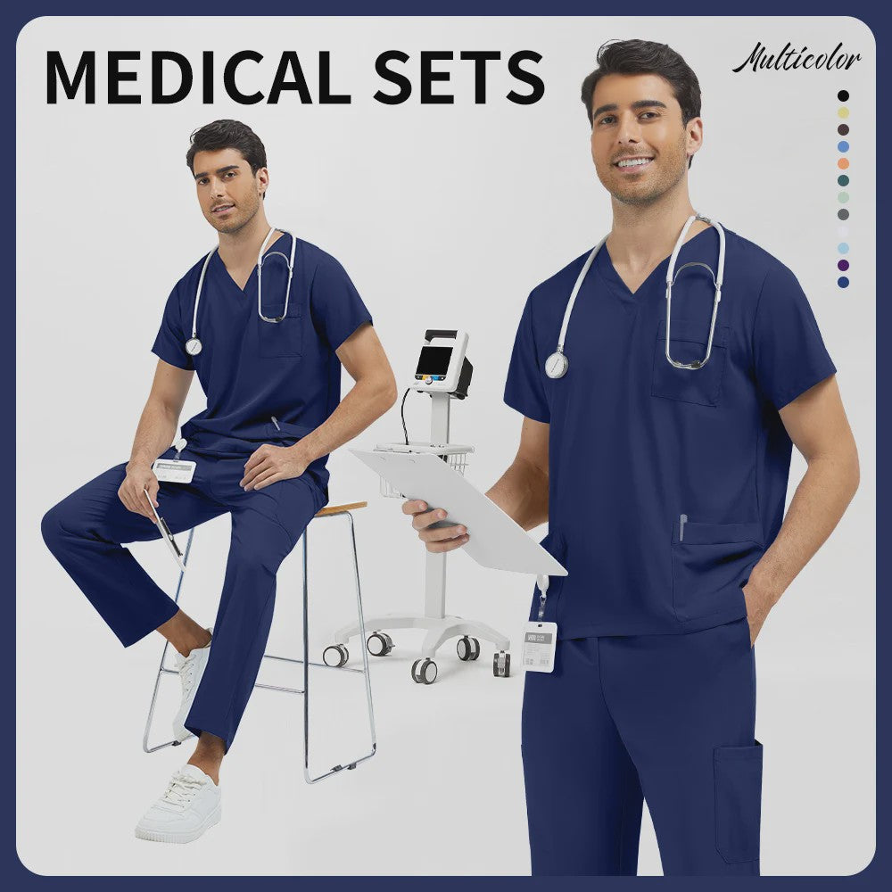 Niaahinn Heren Scrubs Set - Medische Werkkleding voor Ziekenhuis & Zorgprofessionals