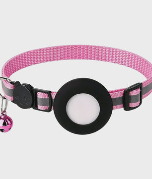 Verstelbare Airtag Kattenhalsband met Veiligheidsgesp, Bel & Reflectie - Anti-Verlies Tracker Houder