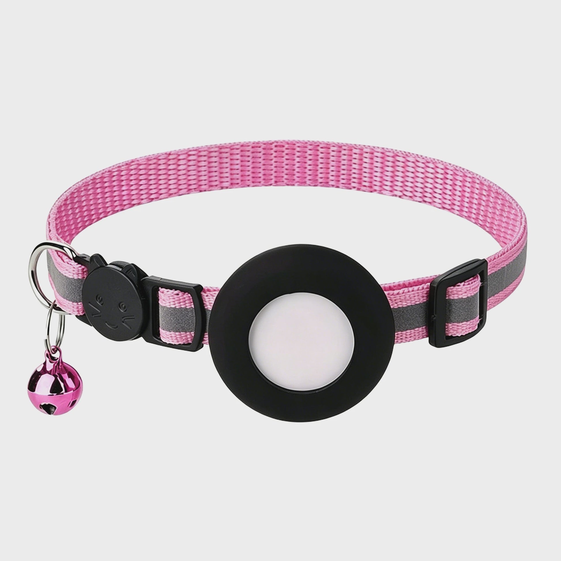 Verstelbare Airtag Kattenhalsband met Veiligheidsgesp, Bel & Reflectie - Anti-Verlies Tracker Houder