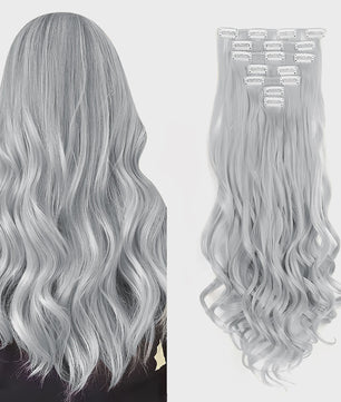 Clip-in Haarverlenging 7 Delig - 55cm Lang Krullend Synthetisch Haar