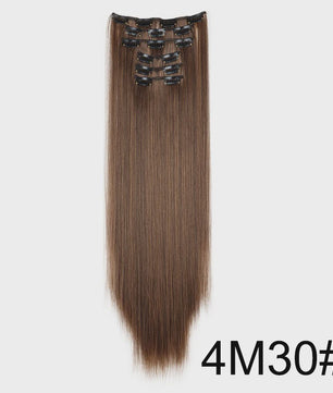 Synthetische Clip-in Haarverlengingen 24 Inch - Lang Steil, Hittebestendig, Diverse Kleuren