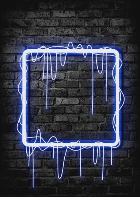 Gaming Neon Canvas Poster: Eat Sleep Game Repeat - Decoratie voor Gamer Kamer