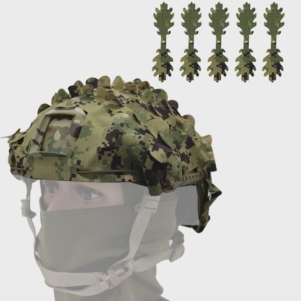 Tactische FAST Helm Cover met Laser Cutting 3D Camouflage - Jacht & Outdoor Accessoires