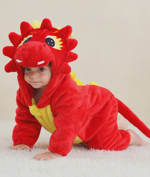 Baby Romper Dierenkostuum Kigurumi - Zacht Flanellen Jumpsuit voor Jongens & Meisjes