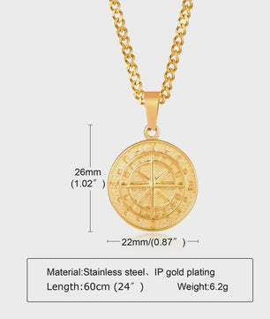 Stijlvolle Gouden Heren Ketting met Kruis Hanger - Roestvrij Staal, Vintage Mode Sieraden