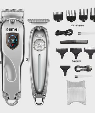 Kemei Professionele Metalen Trimmer KM-TX1/KM-2010/KM-1949 - Oplaadbaar met LED Display