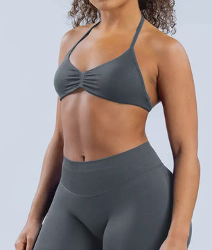 Naadloze Yogaset Dames: Sportbeha met Halternek & High Waist Shorts