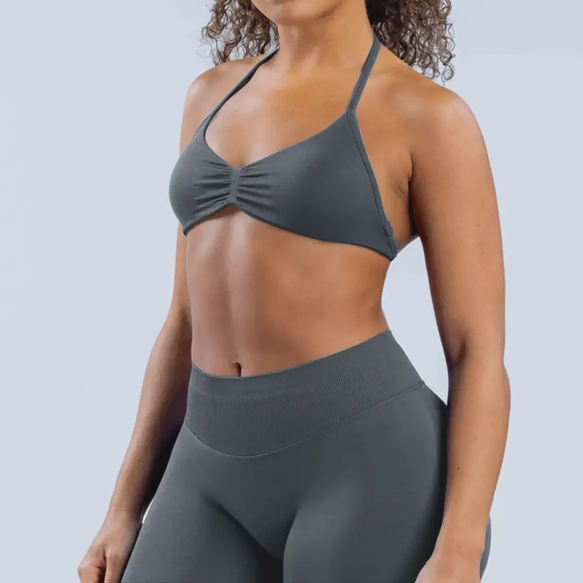 Naadloze Yogaset Dames: Sportbeha met Halternek & High Waist Shorts