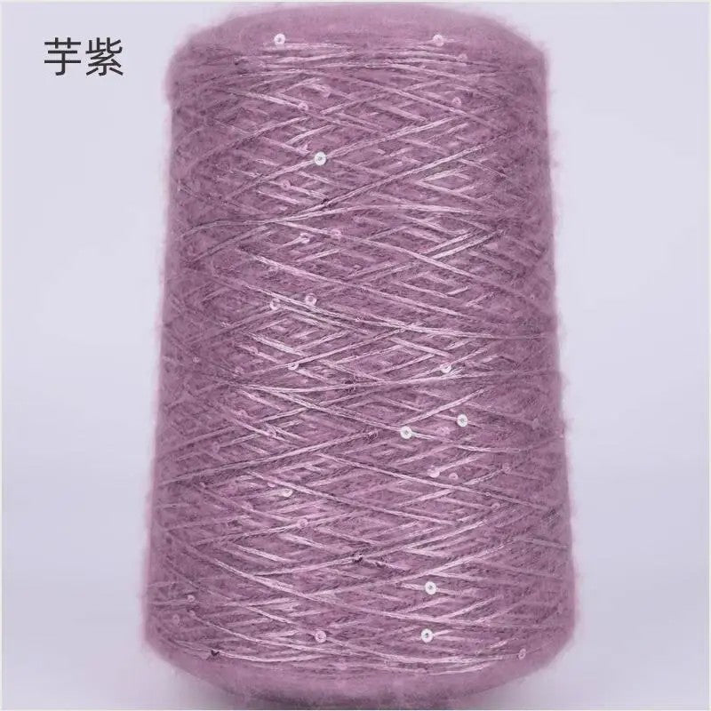 Zacht Pluche Mohair Garen met Pailletten - Kleurrijk Brei-, Haak- en Naaigaren (520g)