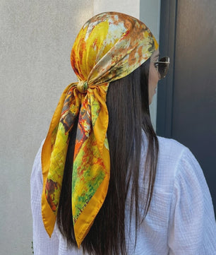 Luxe Zijden Vierkante Sjaal 90x90cm - Stijlvol Foulard voor Dames