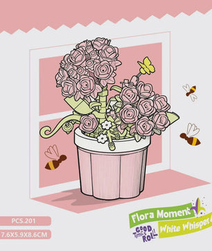 Bouwstenen Bloemen in Pot - Creatieve Mini Bloemenboeketten Bouwpakketten