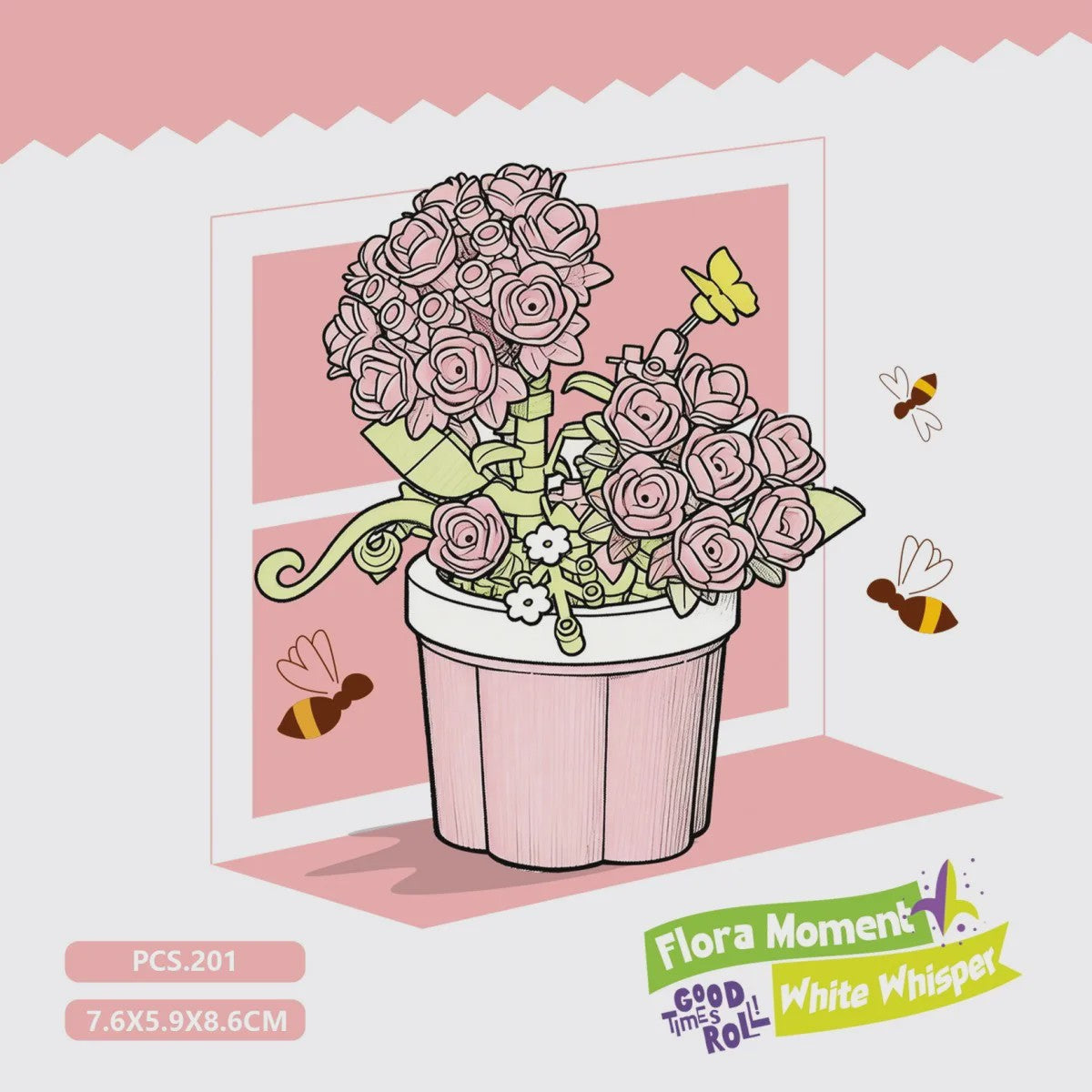 Bouwstenen Bloemen in Pot - Creatieve Mini Bloemenboeketten Bouwpakketten